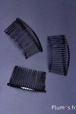Peigne en métal - 77 x 33 mm - noir
